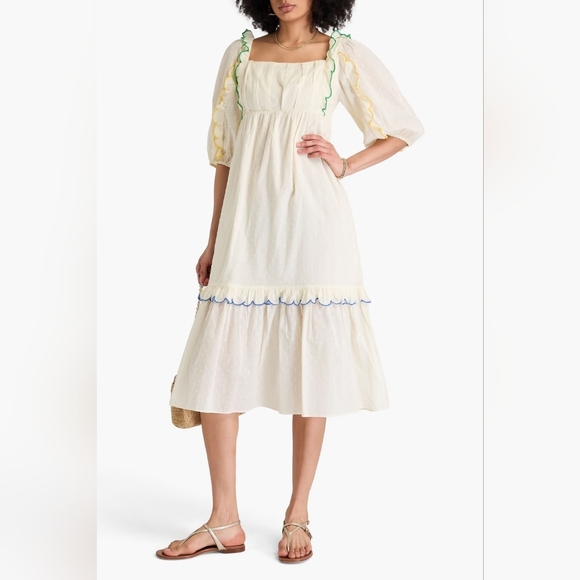 FARM Rio Dresses & Skirts - FARM Rio White Dress with Colorful Accents
